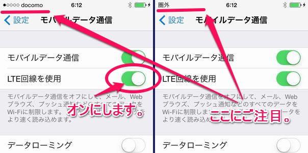 docomo iPhone 5s MVNO LTE通信