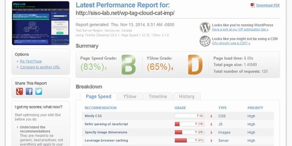WordPressでPHPをウィジェットで実行、速度比較