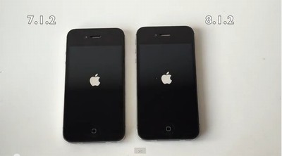 iPhone4sでiOS 7.1.2とiOS 8.1.2の比較