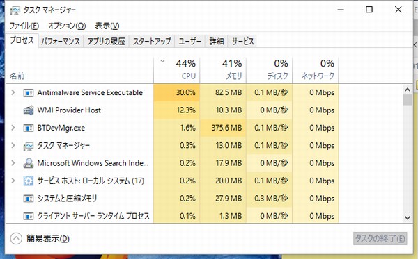 SiSO-LAB☆Windows10、Antimalware Service Executable、CPU負荷高くファン回るよ。