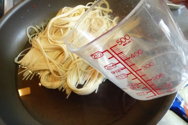 SiSO-LAB☆スパゲティを水に２時間浸けて時短調理。ワンポット調理。