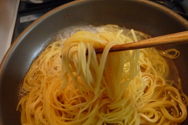 SiSO-LAB☆スパゲティを水に２時間浸けて時短調理。ワンポット調理。