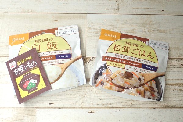 SiSO-LAB☆尾西食品 松茸ごはん V.S. 白飯＋永谷園「松茸の味お吸いもの」。